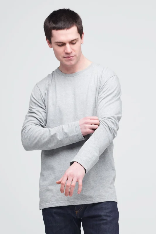Men's Layering Shirts for Seasonal TransitionsMen's Long Sleeve T Shirt - Grey Marl