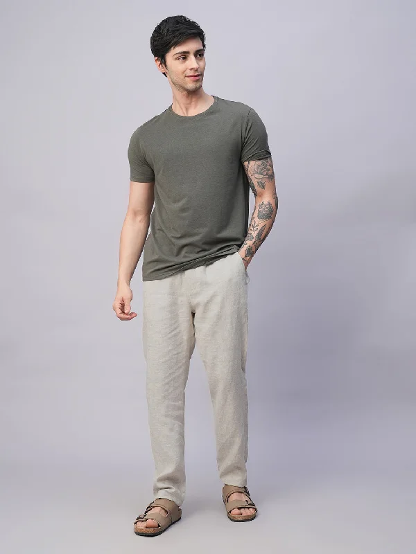 Men's Relaxed-Fit Pants for ComfortMen's Natural 100% Linen Regular Fit Pant
