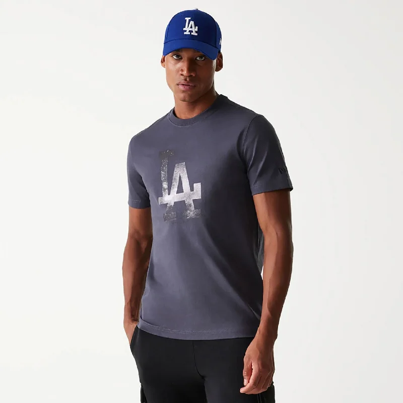 Stylish Men's HenleysLA Dodgers Cosmic Space Dark Grey T-Shirt