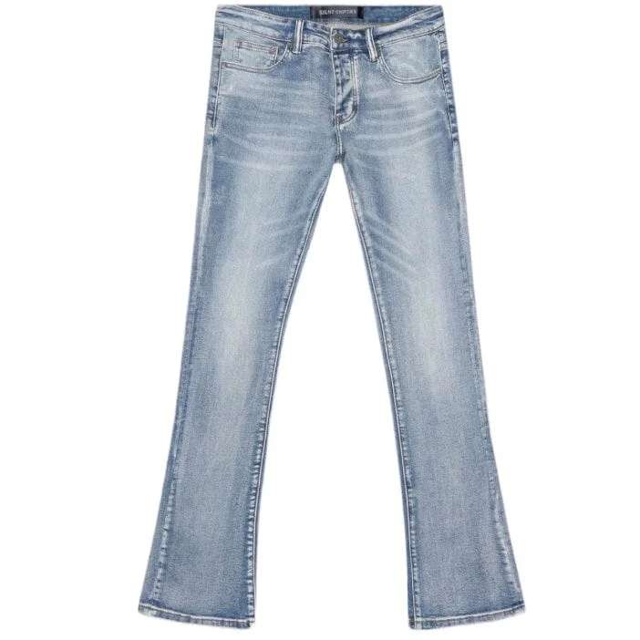Men's Pants with Reflective Stripes for SafetySilnt Chptrs Chptrs Stacked Denim (Medium Blue Wash) SC-J2-003