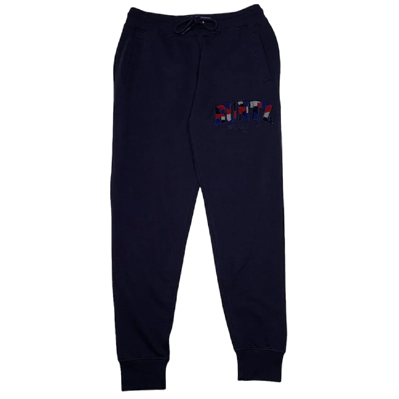 Men's Drawstring Pants for AdjustabilityRuntz Chenille Camo Jogger (Navy) - RTZ2454