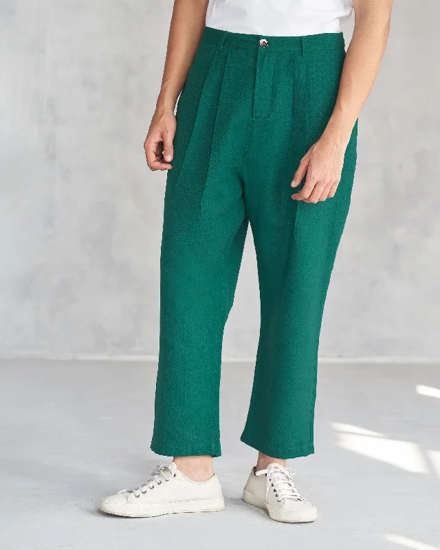 Men's Pants with Cargo PocketsEasy Fit Slouchy Pants - Green