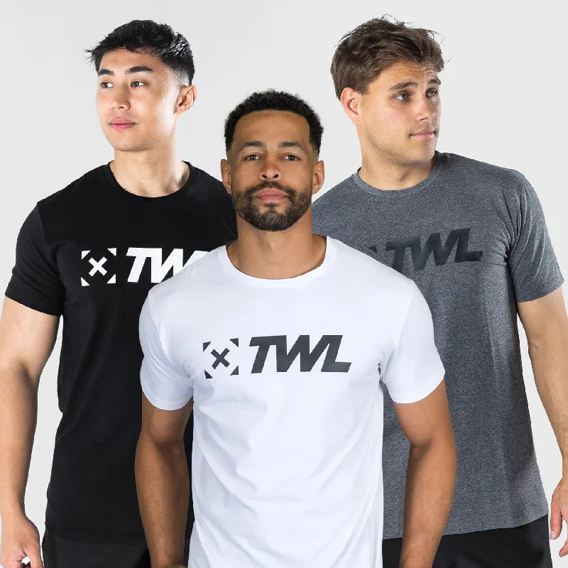 Men's Tailored Shirts for a Professional AppearanceTWL - MEN'S EVERYDAY T-SHIRT 3-PACK - BLACK/WHITE/CHARCOAL