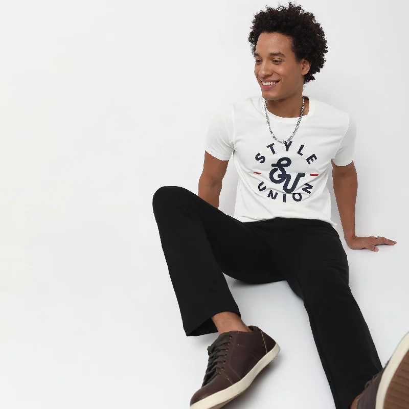 Men's Shirts with Adjustable CuffsRegular Fit Graphic T-Shirt