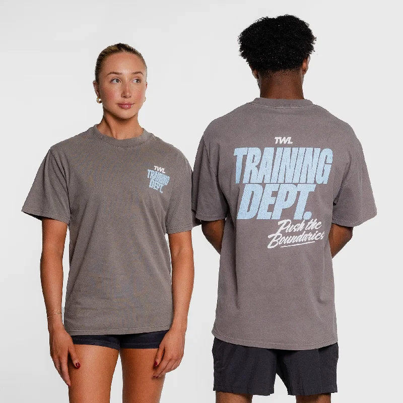 Men's Casual Shirts for Everyday WearTWL - LIFESTYLE OVERSIZED T-SHIRT - TRAINING DEPARTMENT - FADED GREY/ICE BLUE