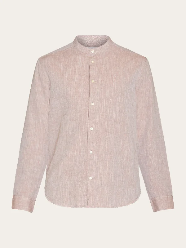 Versatile Men's Short-Sleeve ShirtsCustom fit linen stand collar shirt - Chocolate Malt