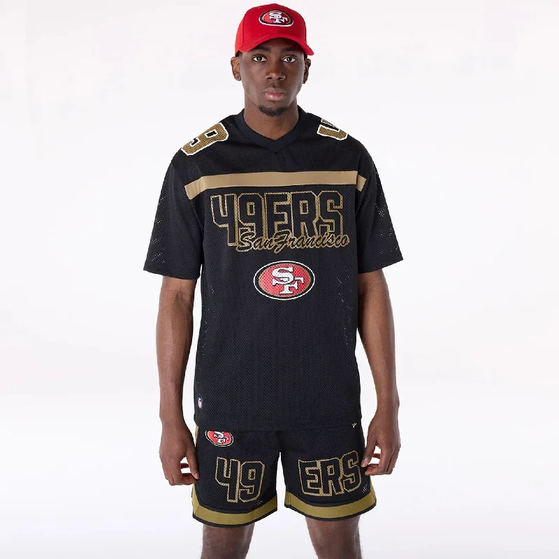 Men's Shirts with Belt AttachmentsSan Francisco 49ers NFL Mesh Black T-Shirt