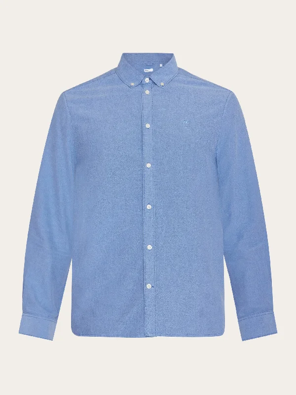 Men's Performance Fabric Shirts for All-Day ComfortHarald Small Owl Oxford Regular Fit Shirt - GOTS/Vegan - Dark Denim