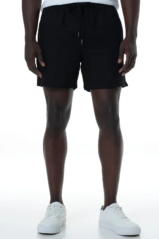 Men's Pants with Button-CuffsPull On Shorts _ 151871 _ Black
