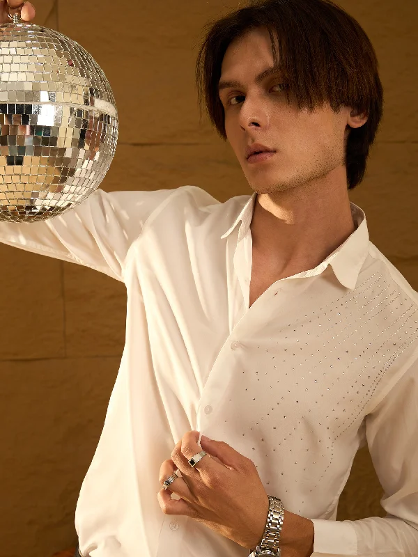 Men's Minimalist Shirts for a Clean LookWhite Partywear Shirt