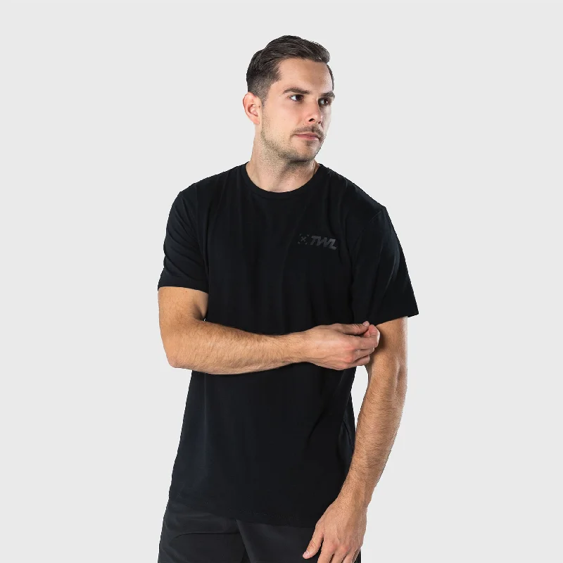 Men's Shirts with Embellished HemlinesTWL - MEN'S EVERYDAY T-SHIRT SL - TRIPLE BLACK