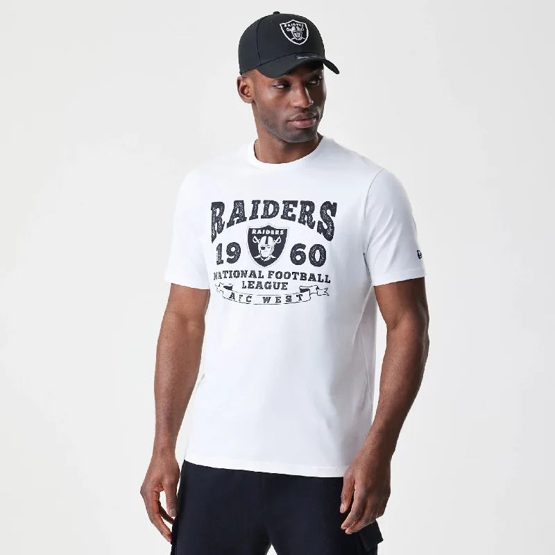Men's Shirts with UV ProtectionLas Vegas Raiders NFL Stack Arch Logo White T-Shirt