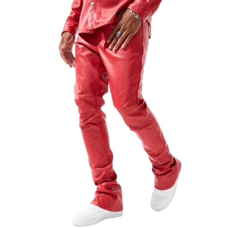 Men's Unique and Designer Bottom Wear for a Statement LookJordan Craig Ross Stacked Thriller Pants (Red) JRF91636