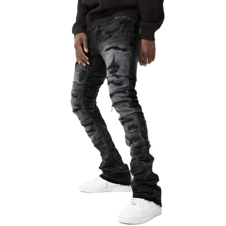 Men's Pants with Stretchable Fabric for FlexibilityJordan Craig Martin Stacked Ripple Effect Denim (Black Shadow) JTF1157