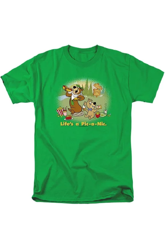 Men's Shirts with Bow TiesYogi Bear Lifes A Pic A Nic Short Sleeve Adult Tee / T-Shirt