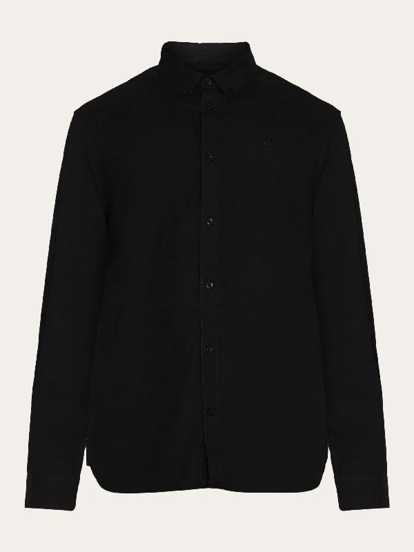 Men's Solid-Color Block Shirts for a Bold StatementHarald Small Owl Oxford Regular Fit Shirt - GOTS/Vegan - Black Jet