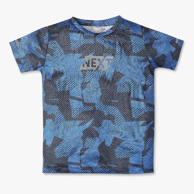 Men's Shirts with Abstract DesignsBoys Striped Crew Neck Move Half Sleeve Active T-Shirt