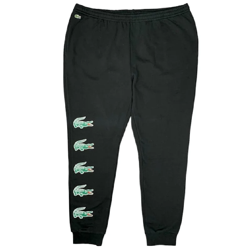 Men's Pants with Belt LoopsLacoste Sport Crocodile Print Fleece Jogging Pants (Black) - XH7223