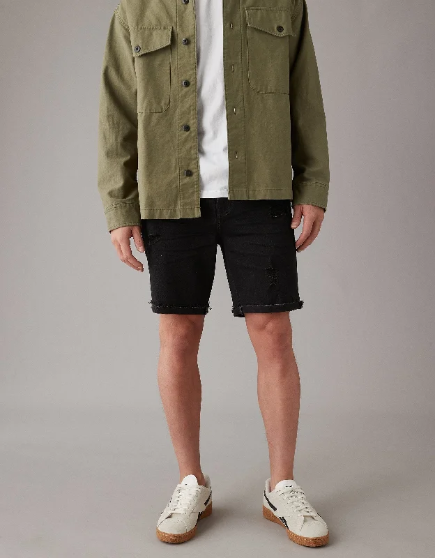 Men's Tapered Pants for a Slimming EffectAE EasyFlex 9" Athletic Patched Denim Short