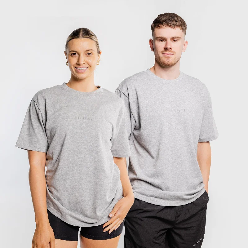 Casual Men's T-ShirtsTHE BRAVE - LIFESTYLE OVERSIZED T-SHIRT - LIGHT GREY MARL