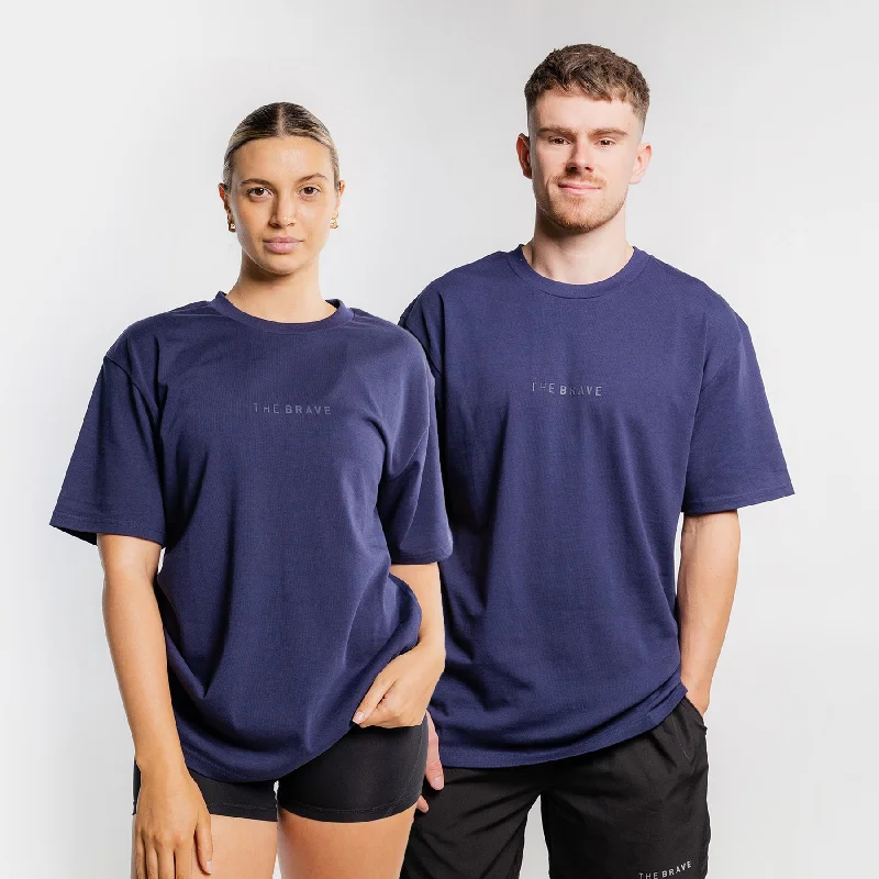 Men's Shirts with Raw-Edge HemlinesTHE BRAVE - LIFESTYLE OVERSIZED T-SHIRT - DARK NAVY