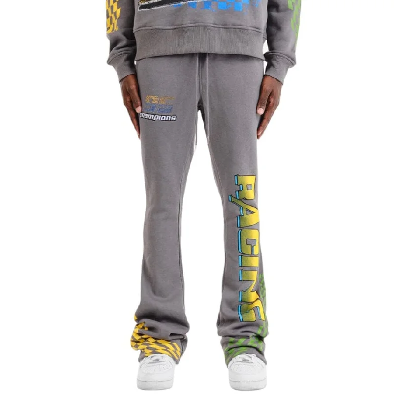 Men's Pants with Logo EmbossmentsCopper Rivet Racing Stacked Pants (Grey) 431583-GY