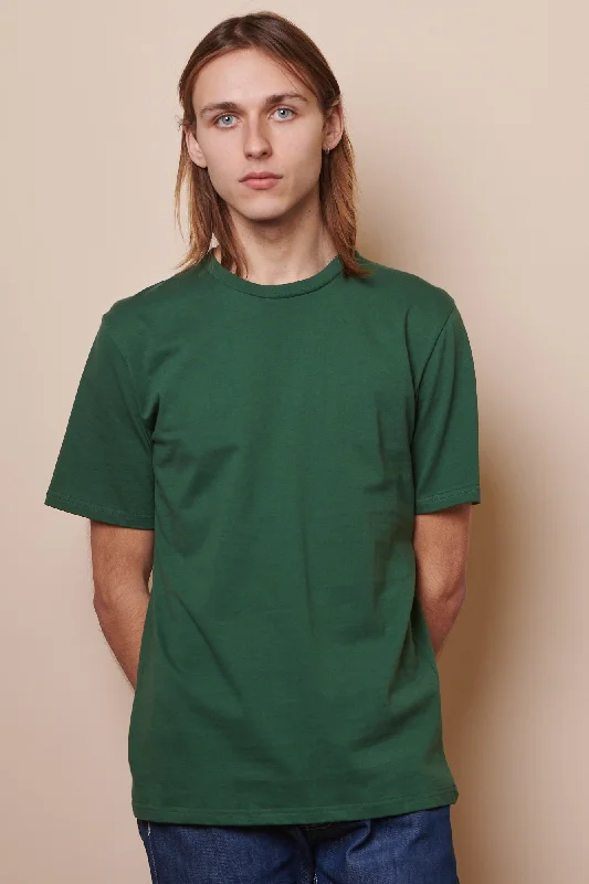 Men's Floral Print Shirts for Spring and SummerMen's Short Sleeve T Shirt Bottle Green