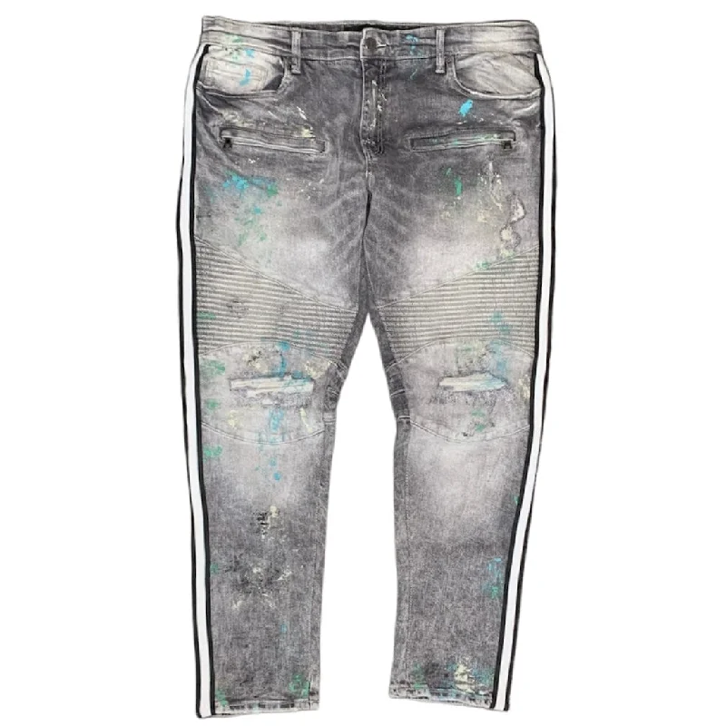 Men's Pants with Adjustable WaistbandsJordan Craig Sean Renegade Moto Denim (Sea Serpent) JM3429