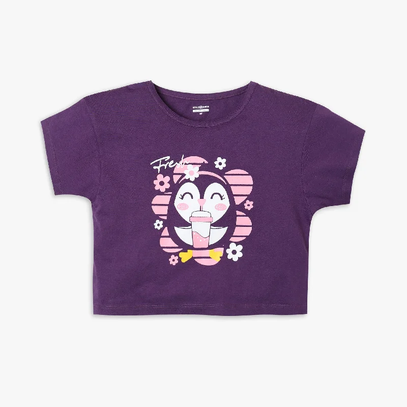 Men's Shirts with Button-Down CollarsGirl's Regular Fit Printed T-Shirt