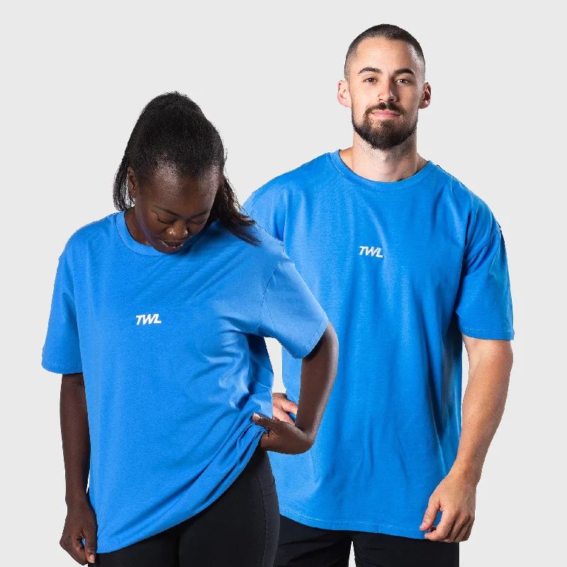 Men's Shirts with Patch PocketsTWL - OVERSIZED T-SHIRT - COBALT/WHITE