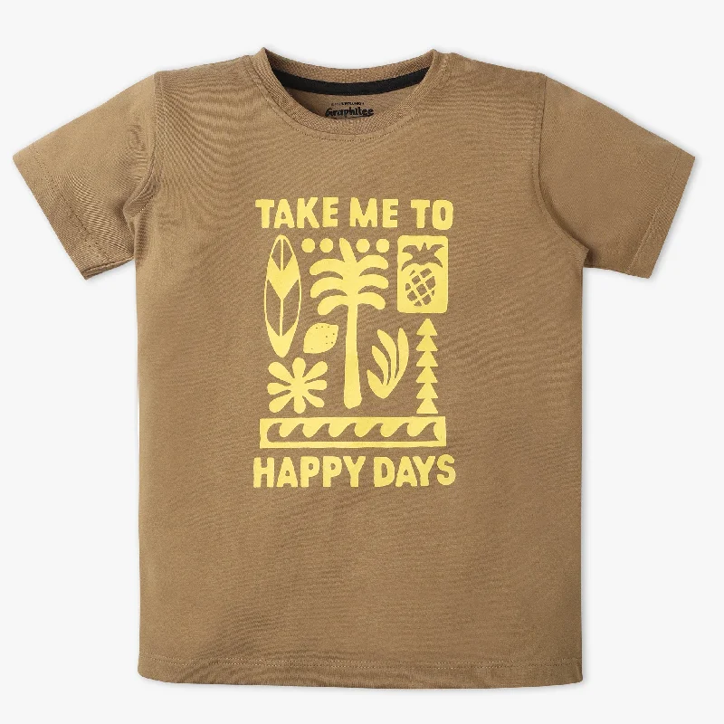 Men's Shirts with Asymmetrical HemlinesBoys Graphic Crew Neck Half Sleeve T-Shirt