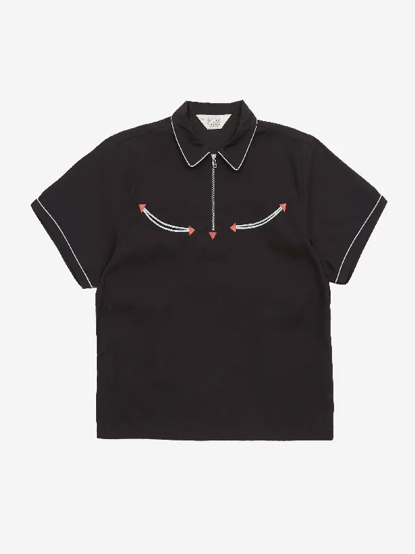Men's Designer Shirts for a Statement PieceBrain Dead Flying Tiger Short Sleeve Western Shirt - Black