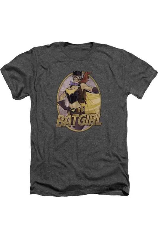 Men's Shirts with Pin CollarsJustice League of America Batgirl Bombshell Adult Heather Tee / T-Shirt