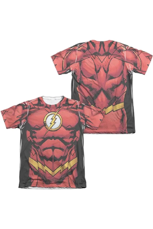 Men's Shirts with Checkered PatternsJustice League of America Flash 52 (Front/Back Print) Adult Poly/Cotton Short Sleeve Tee / T-Shirt