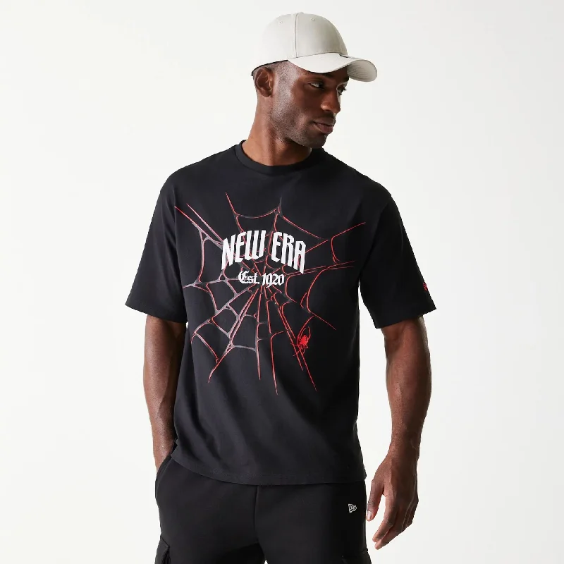 Men's Short-Sleeved ShirtsNew Era Spiderweb Black Oversized T-Shirt