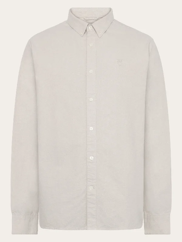 Men's Versatile Dress Shirts for Multiple OccasionsHarald Small Owl Oxford Regular Fit Shirt - GOTS/Vegan - Light feather gray