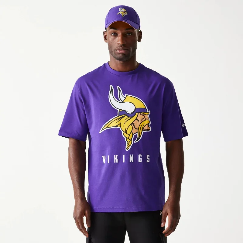 Men's Shirts with Logo EmbossmentsMinnesota Vikings NFL Games Slogan Purple Oversized T-Shirt