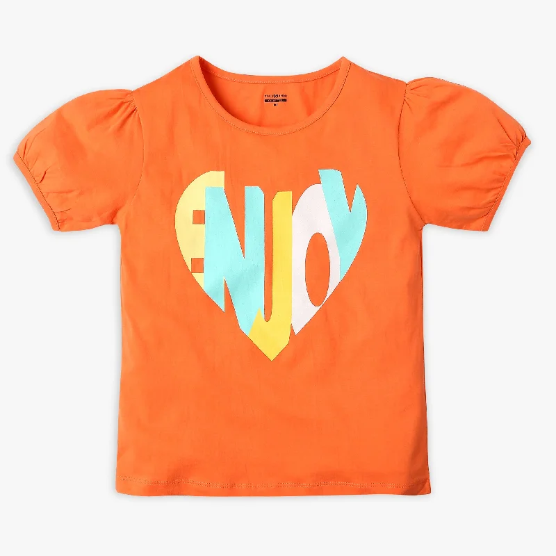 Men's Shirts with Embellished HemlinesGirl's Regular Fit Graphic T-Shirt