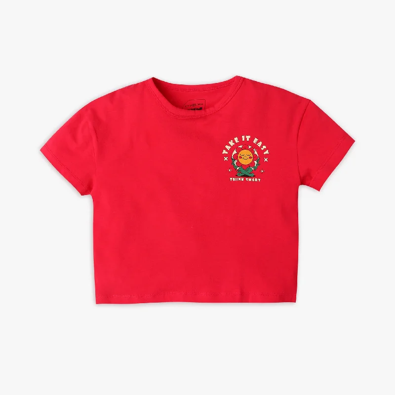 Men's Shirts with Scoop NecksGirl's Regular Fit Printed T-Shirt