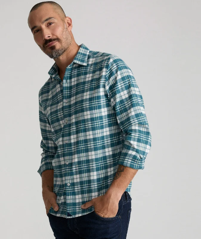 Men's Collared Shirts for Formal OccasionsWrinkle-Free Performance Flannel Ferney Shirt - FINAL SALE