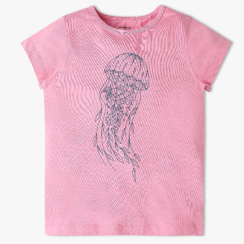 Warm Men's Fleece-Lined TopsGirls Crew Neck Fun Playtime Graphic T-Shirt