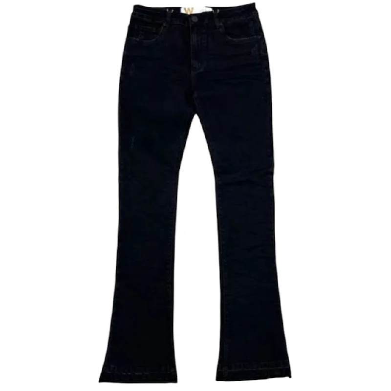 Men's Pants with Contrast StitchingW Stacked Fit Denim (Jet Black) M8211DB-JB