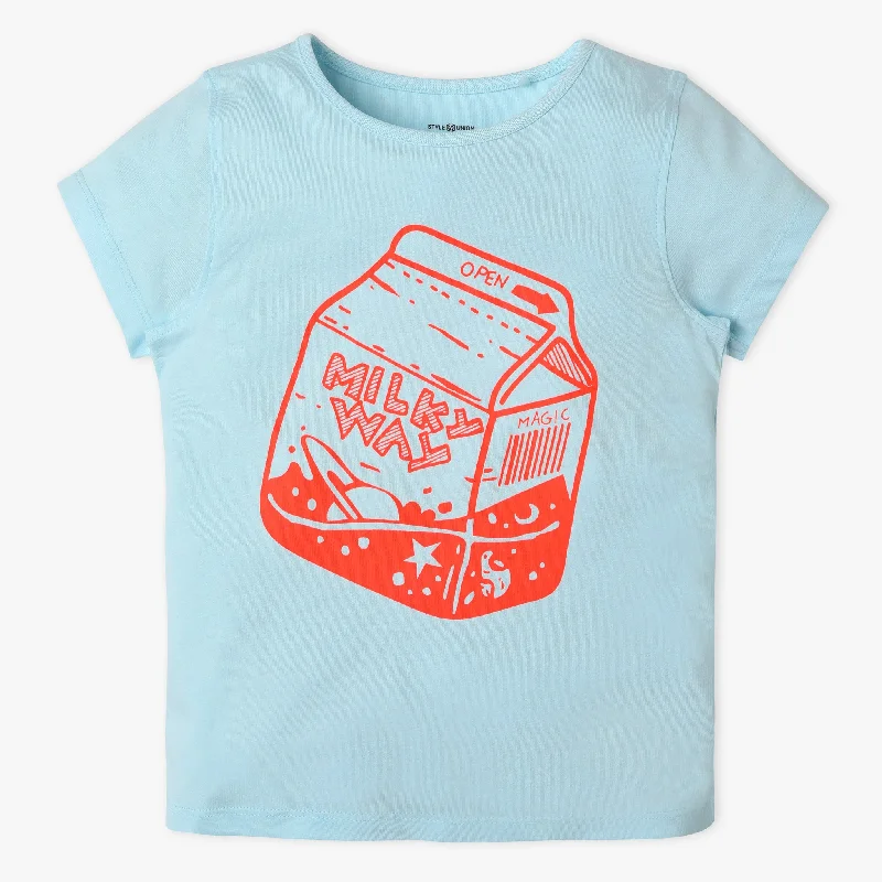 Striped Men's TopsGirls Graphic Crew Neck Fun Playtime T-Shirt