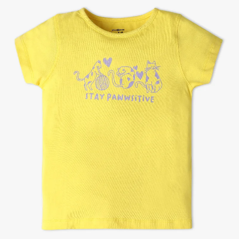 Durable Men's Work ShirtsGirls Crew Neck Fun Playtime Graphic T-Shirt