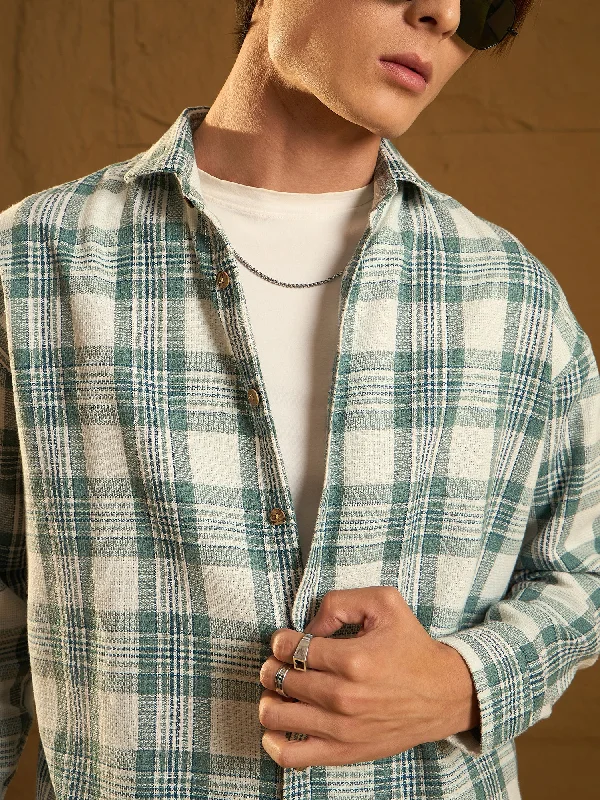 Men's Slim-Fit Shirts for a Flattering ShapeWindowpane Checked Oversized Shirt
