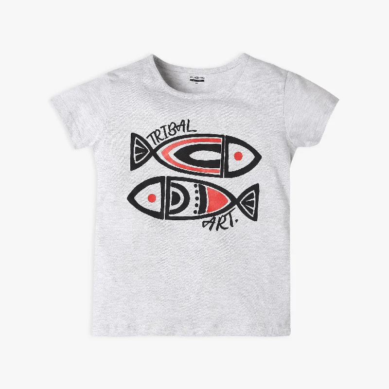 Men's Shirts with Embroidered DesignsGirl's Regular Fit Printed T-Shirt