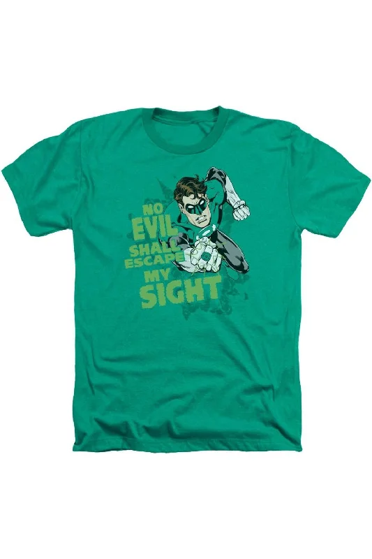 Men's Shirts with Contrast StitchingGreen Lantern No Evil Adult Heather Tee / T-Shirt