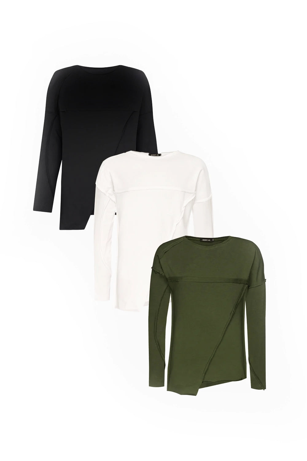 Men's Shirts with Graphic PrintsBundle: Black, Beige & Khaki Long Sleeve T-shirt