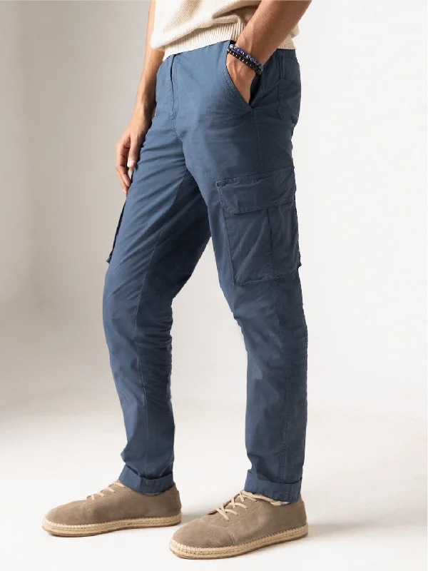 Men's Low-Waisted Pants for a Casual VibeMens 100% Cotton Cargo Pants Navy