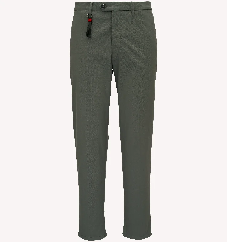 Men's Patterned Pants with Geometric DesignsPescarolo New York Sport Trousers in Olive
